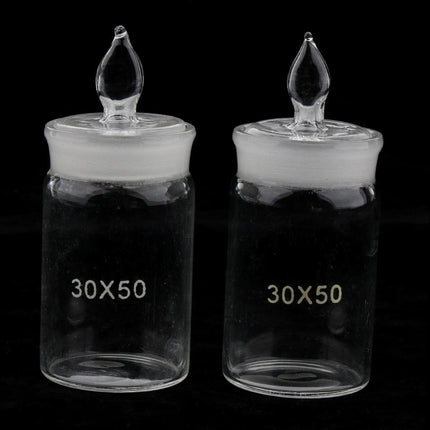 Crofta 2 Pieces Laboratory Glassware Weighing Bottle with Cup 30Ã—50mm