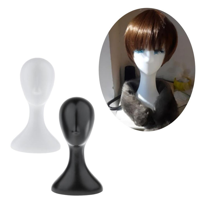 Crofta 16" Mannequin Head Model Manikin Wig Hat Scarf Display Stand Holder Black