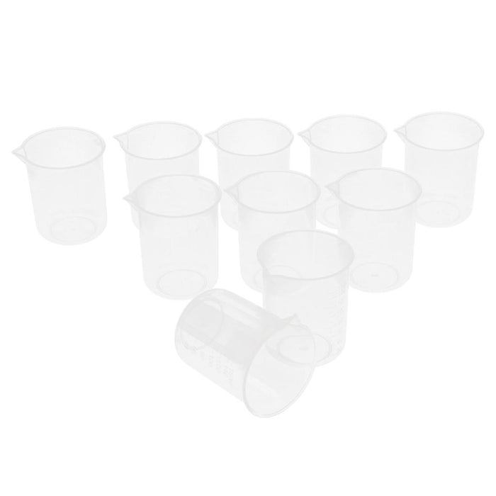 Crofta 10 Pieces Lab Plastic Graduated Measuring Beaker Liquid Cup Container 150ml