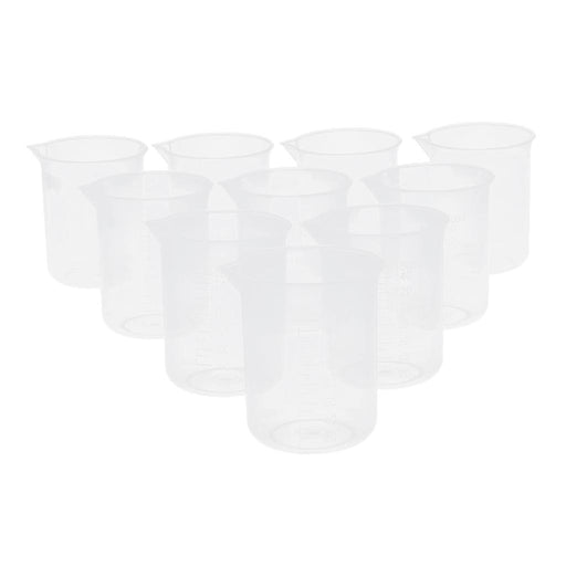 Crofta 10 Pieces Lab Plastic Graduated Measuring Beaker Liquid Cup Container 150ml