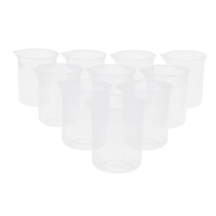 Crofta 10 Pieces Lab Plastic Graduated Measuring Beaker Liquid Cup Container 150ml