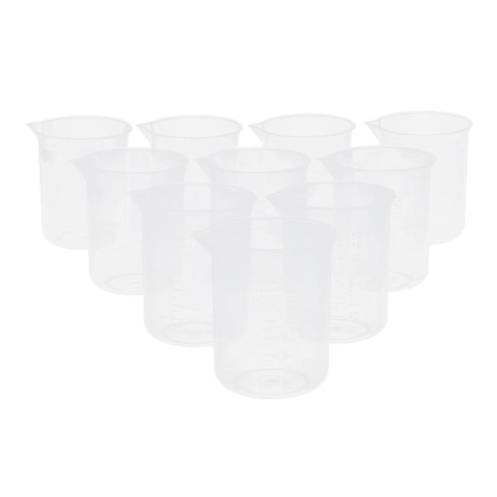 Crofta 10 Pieces Lab Plastic Graduated Measuring Beaker Liquid Cup Container 150ml