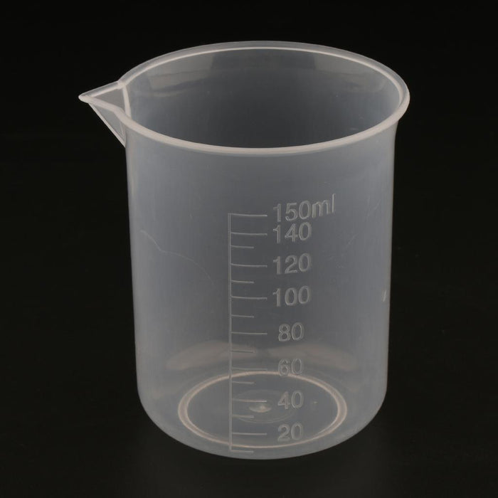 Crofta 10 Pieces Lab Plastic Graduated Measuring Beaker Liquid Cup Container 150ml