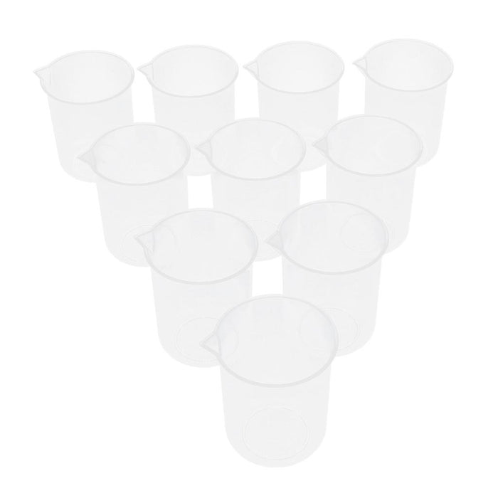 Crofta 10 Pieces Lab Plastic Graduated Measuring Beaker Liquid Cup Container 150ml