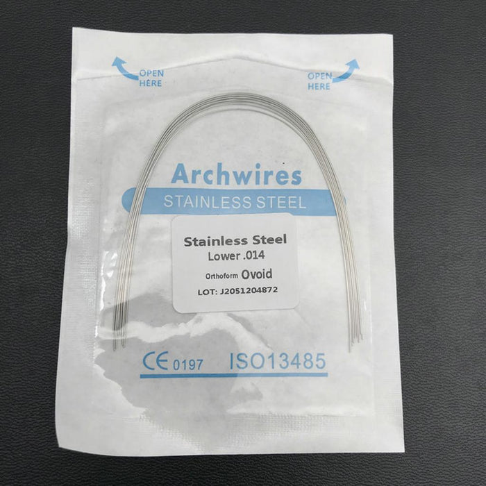 Crofta 10 Packs Dental Orthodontic Super Elastic Stainless Steel Round Arch Wire 014 Lower