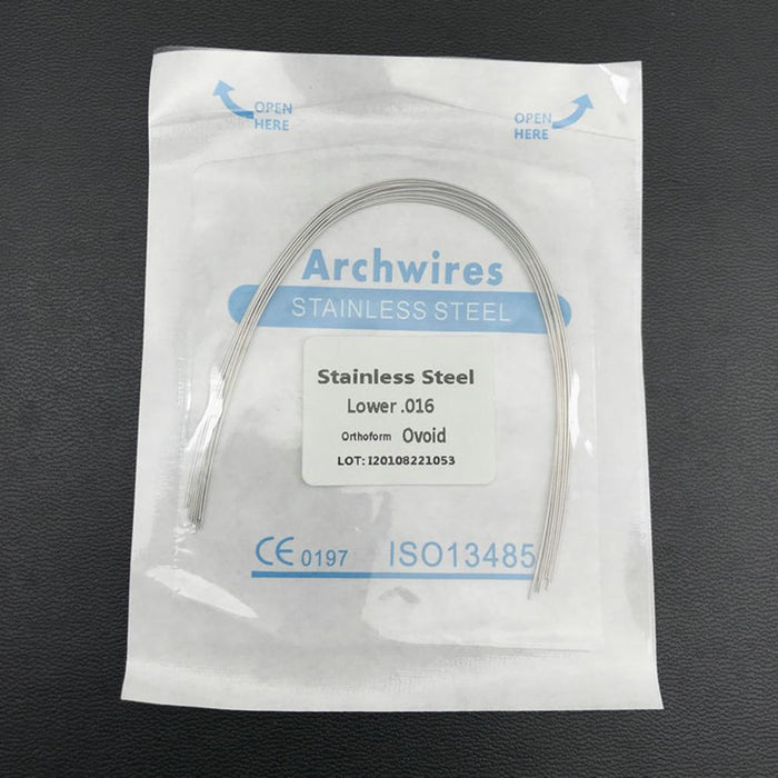 Crofta 10 Packs Dental Orthodontic Super Elastic Stainless Steel Round Arch Wire 10 Sizes