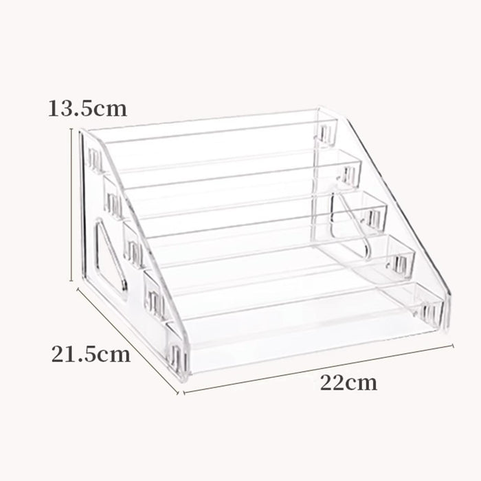 Crofta Acrylic Display Riser Display Rack Clear Holder for Badges Mini Dolls Medals 5 Tier