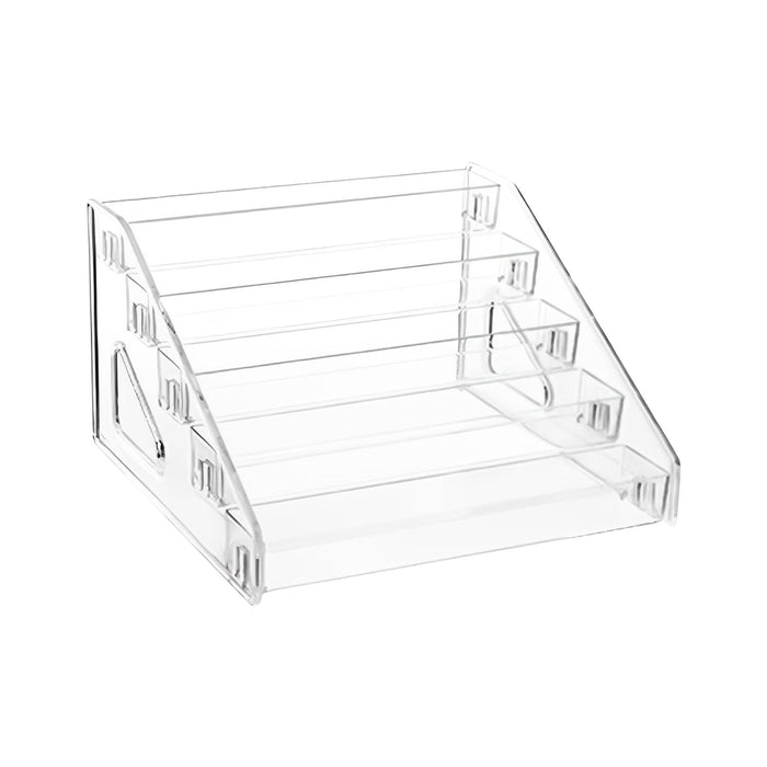 Crofta Acrylic Display Riser Display Rack Clear Holder for Badges Mini Dolls Medals 5 Tier