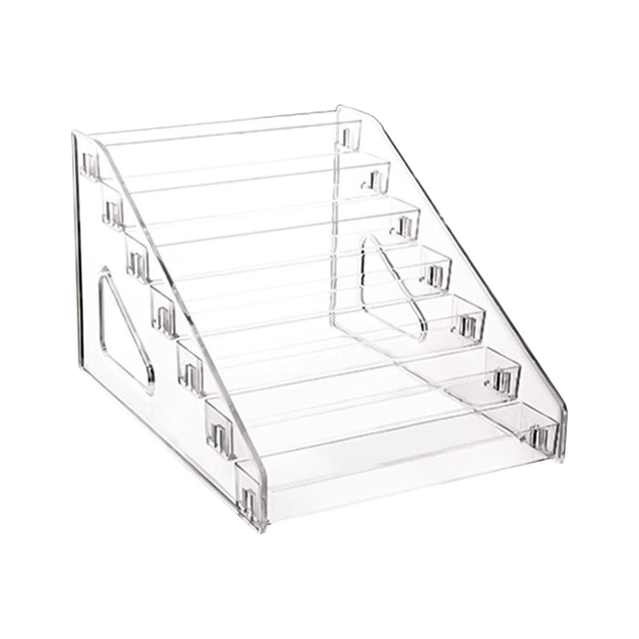 Crofta Acrylic Display Riser Display Rack Clear Holder for Badges Mini Dolls Medals 7 Tier