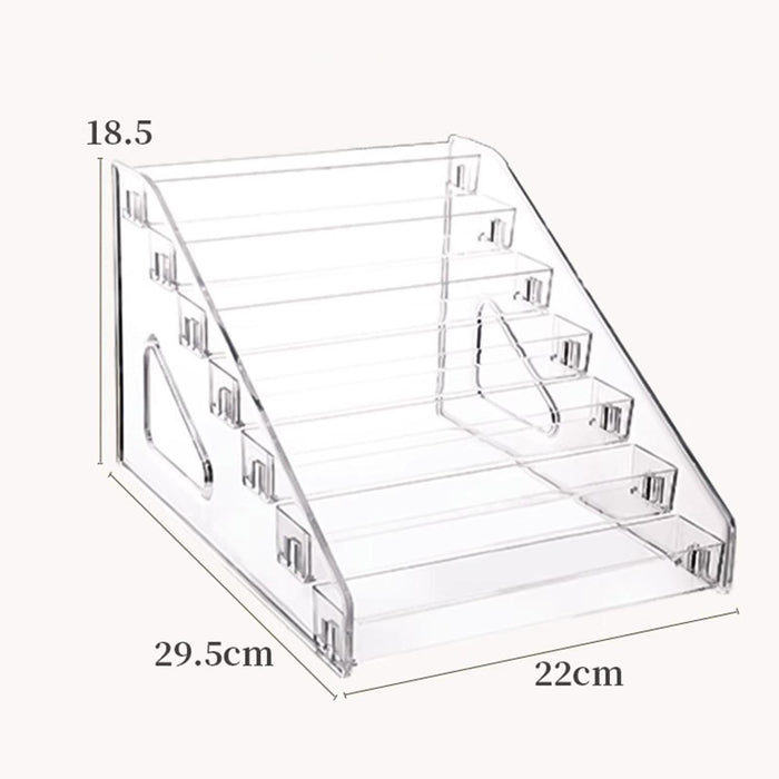 Crofta Acrylic Display Riser Display Rack Clear Holder for Badges Mini Dolls Medals 7 Tier