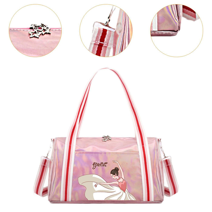 Crofta Duffle Bag Portable Personal Item Women Dance Bag for Dance Overnight Pink