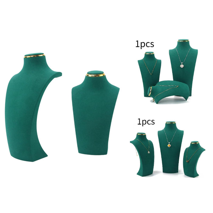 Crofta Necklace Storage Stand Green Necklace Mannequin Holder Stand for Shows Props 14 x 26 cm