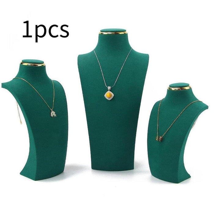 Crofta Necklace Storage Stand Green Necklace Mannequin Holder Stand for Shows Props 14 x 26 cm