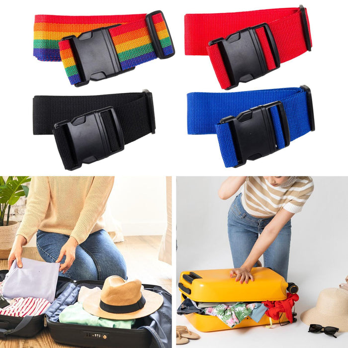 Crofta 2 Meters Suitcase Belt Travel Packing Strap Sturdy with Quick Release Buckle Multicolor