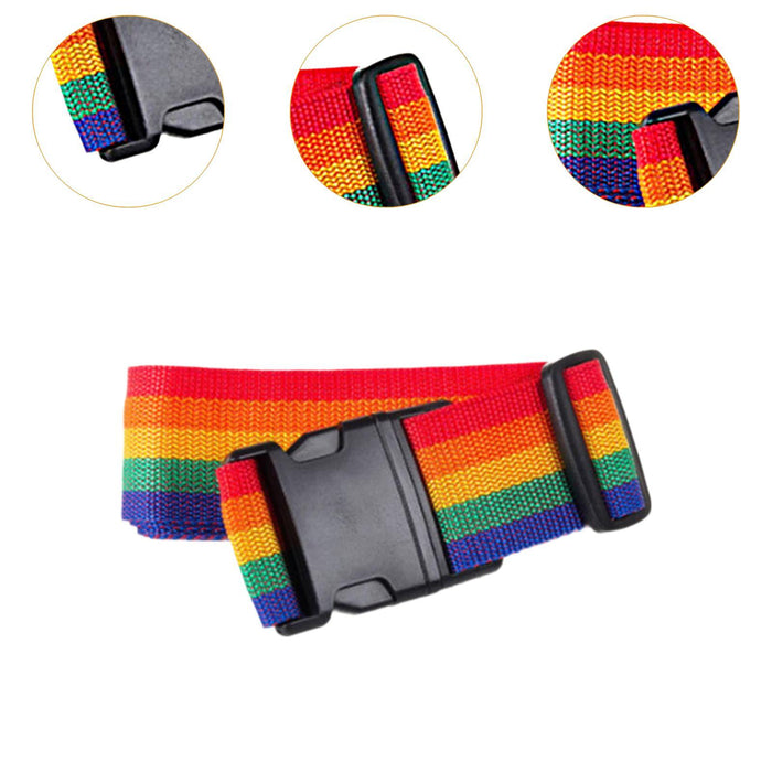 Crofta 2 Meters Suitcase Belt Travel Packing Strap Sturdy with Quick Release Buckle Multicolor