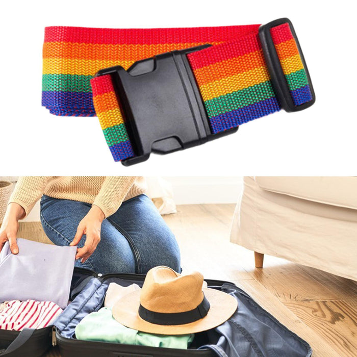 Crofta 2 Meters Suitcase Belt Travel Packing Strap Sturdy with Quick Release Buckle Multicolor