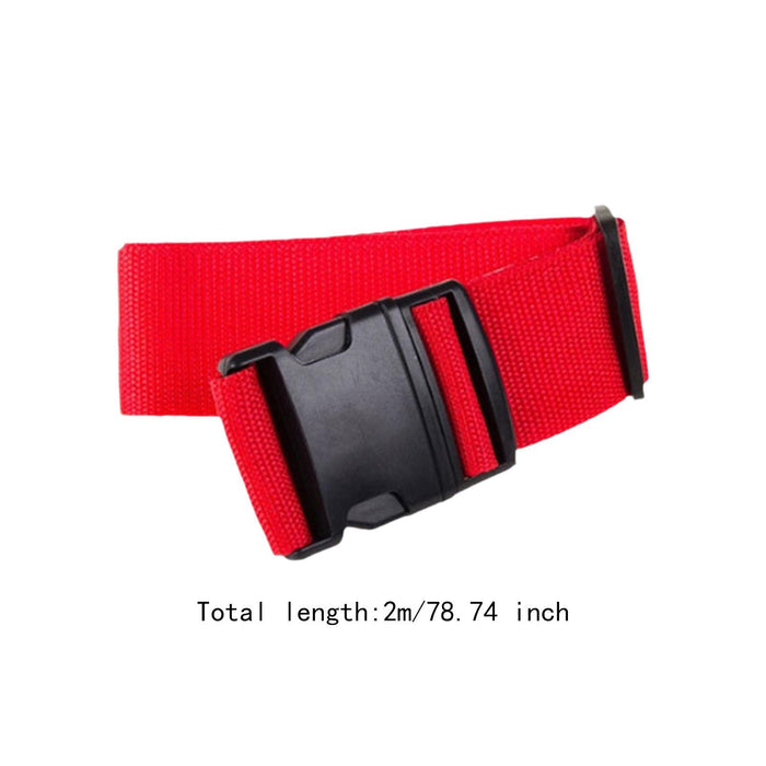 Crofta 2 Meters Suitcase Belt Travel Packing Strap Sturdy with Quick Release Buckle Red