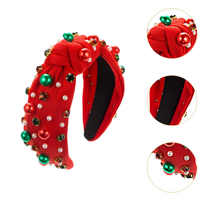 Crofta Xmas Hair Band Favors Photo Christmas Headband for Women Ladies Girls red