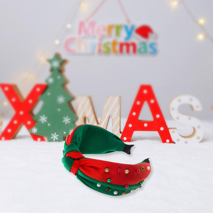 Crofta Xmas Hair Band Favors Photo Christmas Headband for Women Ladies Girls green  red