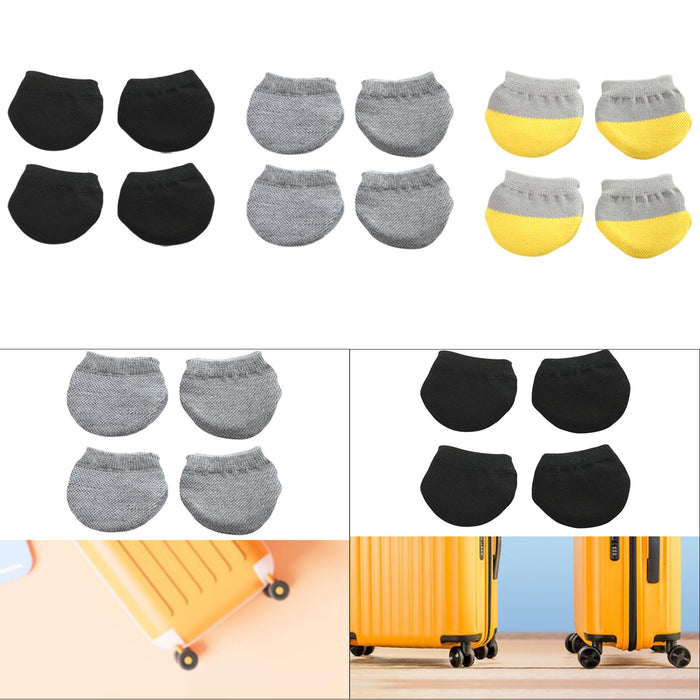 Crofta Luggage Suitcase Wheels Socks Simple Trolley Case Wheel Covers for Table Leg Black