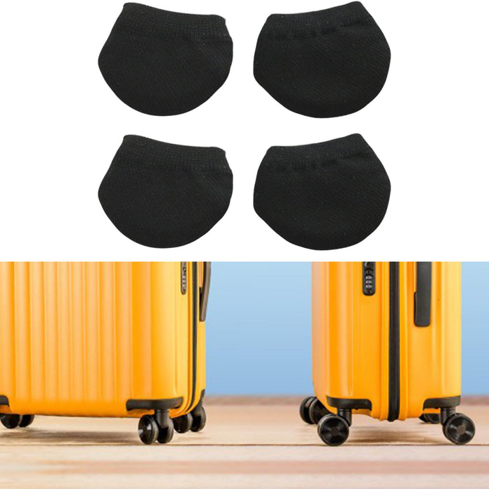 Crofta Luggage Suitcase Wheels Socks Simple Trolley Case Wheel Covers for Table Leg Black