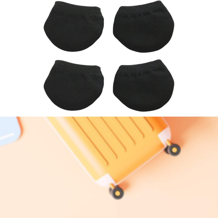 Crofta Luggage Suitcase Wheels Socks Simple Trolley Case Wheel Covers for Table Leg Black