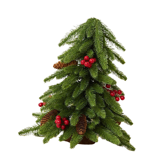 Crofta 15.7inch Small Artificial Christmas Tree for Restaurants Versatile Realistic Style C