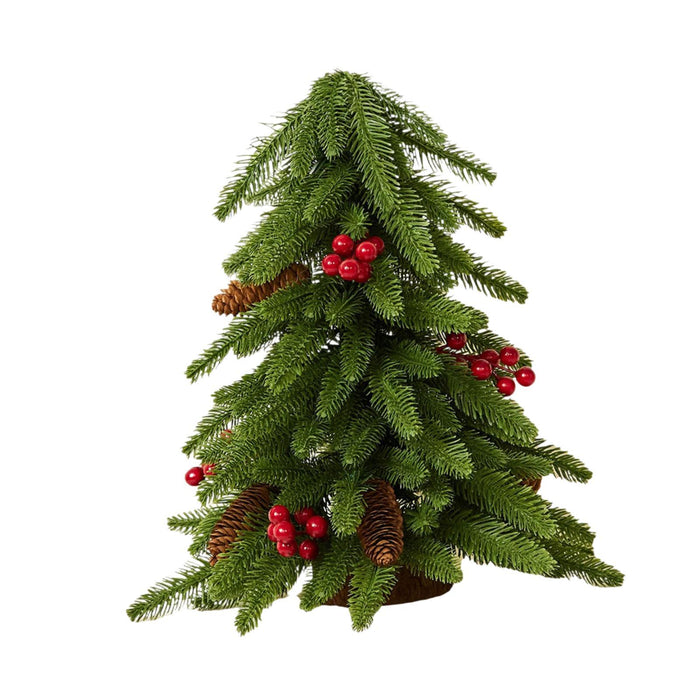 Crofta 15.7inch Small Artificial Christmas Tree for Restaurants Versatile Realistic Style C