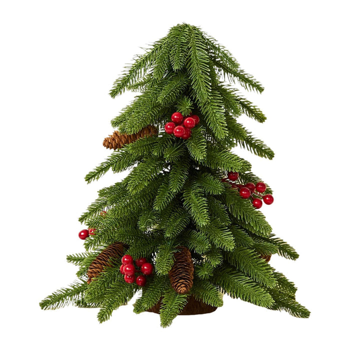 Crofta 15.7inch Small Artificial Christmas Tree for Restaurants Versatile Realistic Style C