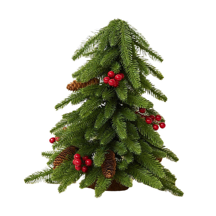 Crofta 15.7inch Small Artificial Christmas Tree for Restaurants Versatile Realistic Style C