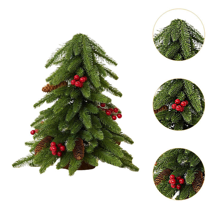 Crofta 15.7inch Small Artificial Christmas Tree for Restaurants Versatile Realistic Style C