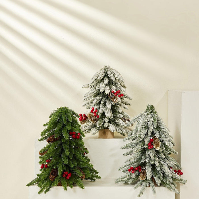 Crofta 15.7inch Small Artificial Christmas Tree for Restaurants Versatile Realistic Style C