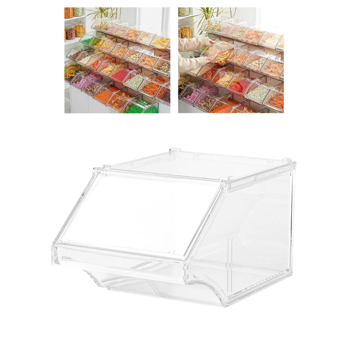 Crofta Acrylic Storage Bin Open Front for Bakeries Retail Stores Kitchen Countertop 20cmx31cmx17cm