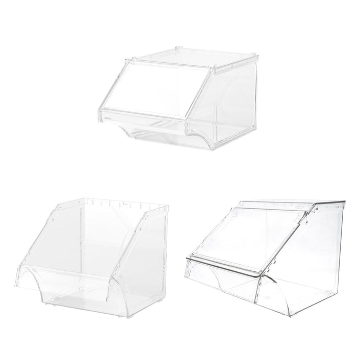 Crofta Acrylic Storage Bin Open Front for Bakeries Retail Stores Kitchen Countertop 20cmx31cmx17cm