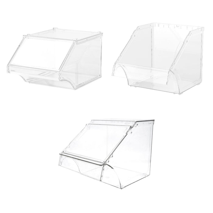 Crofta Acrylic Storage Bin Open Front for Bakeries Retail Stores Kitchen Countertop 20cmx31cmx17cm