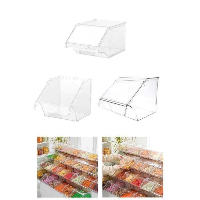 Crofta Acrylic Storage Bin Open Front for Bakeries Retail Stores Kitchen Countertop 20cmx31cmx17cm