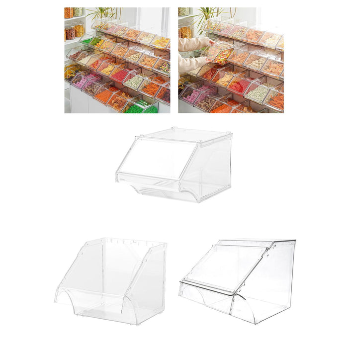 Crofta Acrylic Storage Bin Open Front for Bakeries Retail Stores Kitchen Countertop 20cmx31cmx17cm