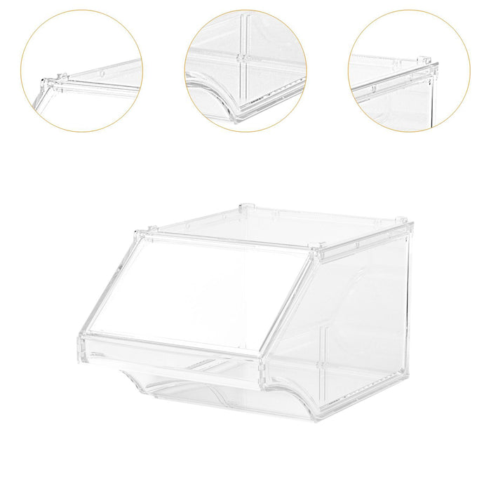 Crofta Acrylic Storage Bin Open Front for Bakeries Retail Stores Kitchen Countertop 20cmx31cmx17cm