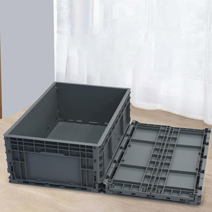 Crofta Foldable Logistics Box Sturdy Storage Container for Household Outdoor Hiking Gray