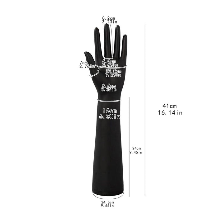 Crofta Black Female Mannequin Hand Commercial Use DIY Projects Gloves Display Stand Left Hand