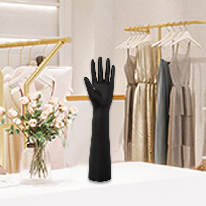 Crofta Black Female Mannequin Hand Commercial Use DIY Projects Gloves Display Stand Left Hand