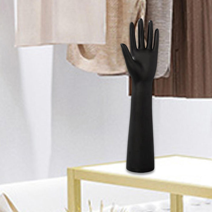 Crofta Black Female Mannequin Hand Commercial Use DIY Projects Gloves Display Stand Left Hand