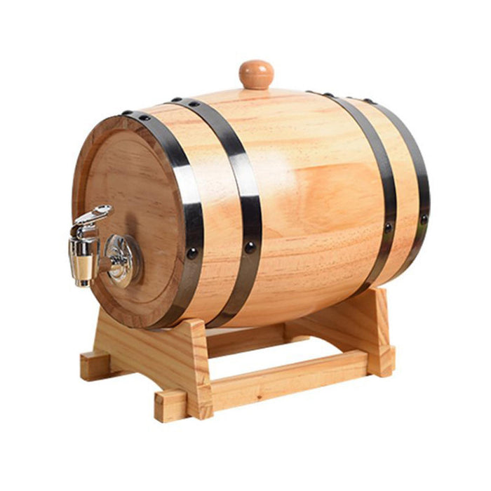 Crofta Wooden Aging Barrel with Stand Wine Brandy Maker Party Table Pub Wine Barrel 1L 18x12.7x15cm