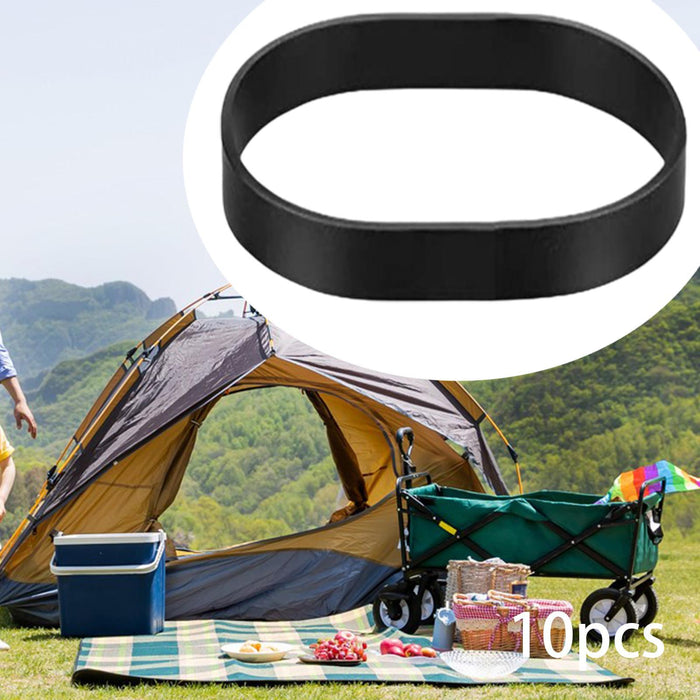 Crofta 10 Pieces Thick Rubber Bands Heavy Duty Wide Black for Hiking Office Camping