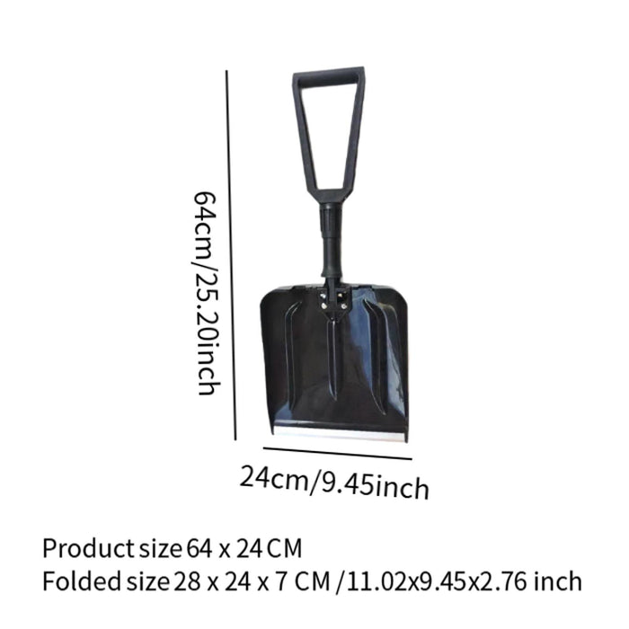 Crofta Folding Snow Shovel Removal Tool Walkway Winter Survival Garden Snow Scraper Black