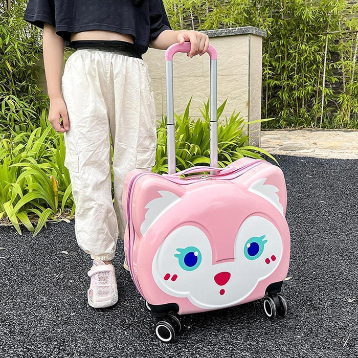 Crofta Children's Luggage with 4 Wheels Kids Luggage Case for Boys and Girls Travel Pink