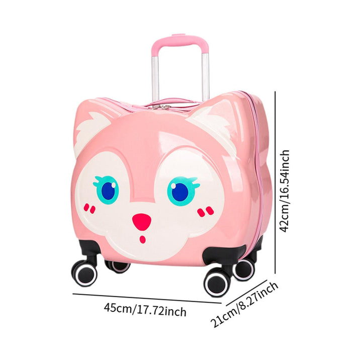 Crofta Children's Luggage with 4 Wheels Kids Luggage Case for Boys and Girls Travel Pink