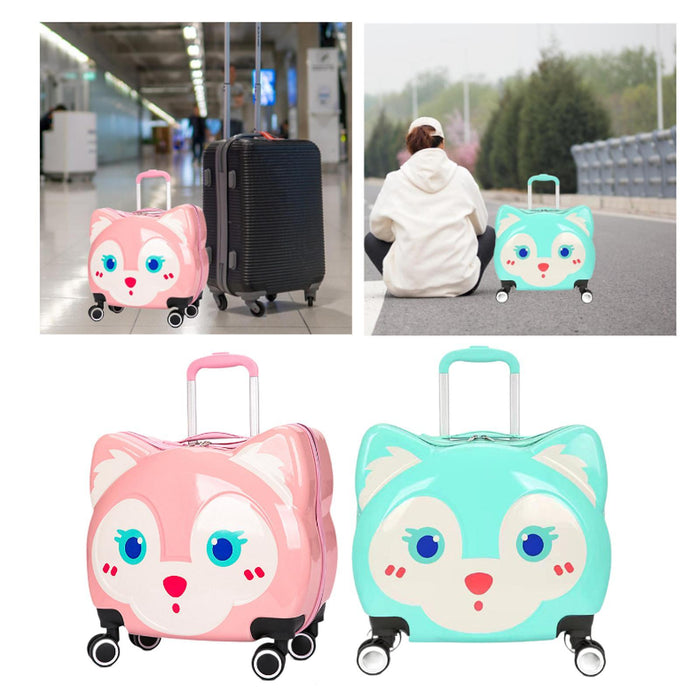 Crofta Children's Luggage with 4 Wheels Kids Luggage Case for Boys and Girls Travel Pink