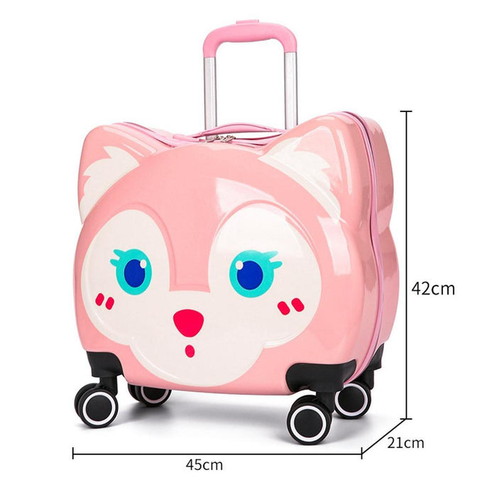 Crofta Children's Luggage with 4 Wheels Kids Luggage Case for Boys and Girls Travel Pink