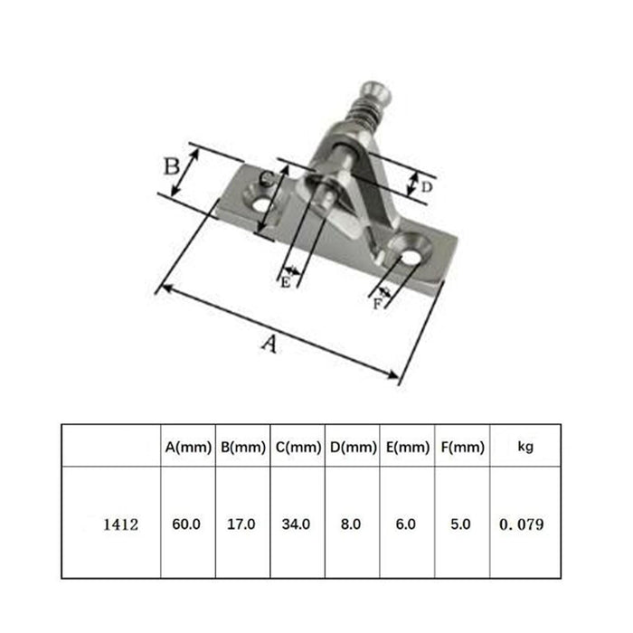 2Pcs Bimini Top Hardware Accessory Component 316 Stainless Steel Deck Hinges